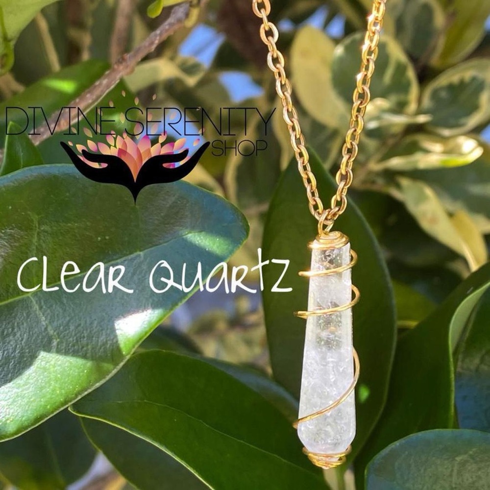 Serenity Gold and Clear Quartz Necklace